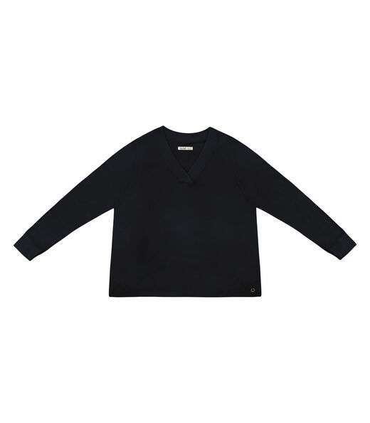 Blusão Feminino Plus Size Decote V Secret Glam Preto