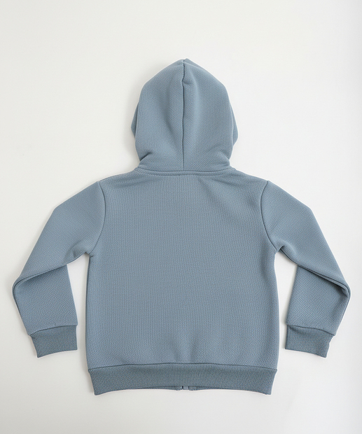 Casaco Infantil Moletom Flanelado Capuz Marisa Tam 1 a 3 Azul
