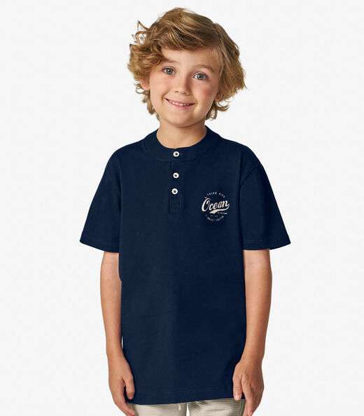 Conjunto Camiseta com Bermuda Menino Trick Nick Azul Marinho