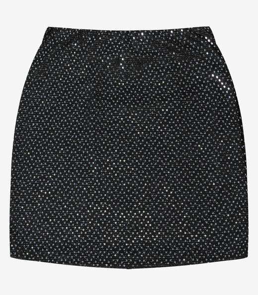 Saia Lantejoula Feminina Minty Preto