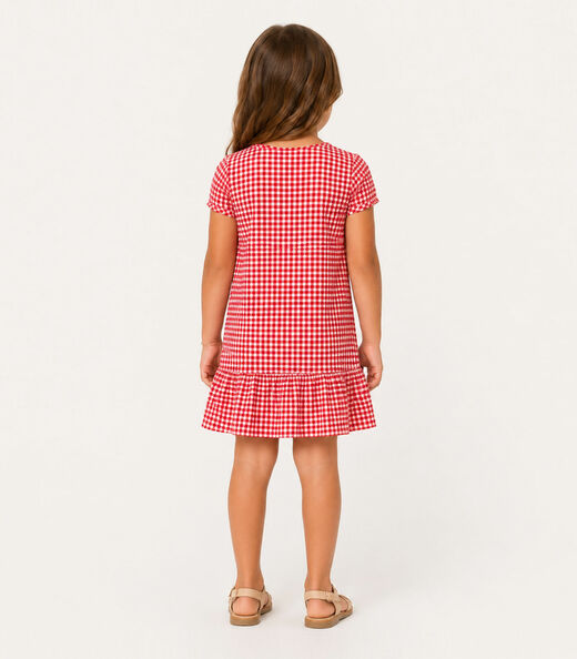 Vestido Infantil Menina Em Cotton Leve Select Vermelho