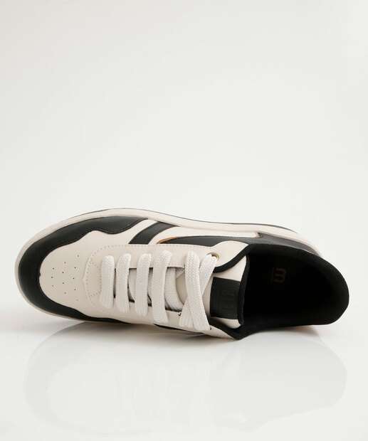 Tênis Casual Feminino Recorte Moleca Off White