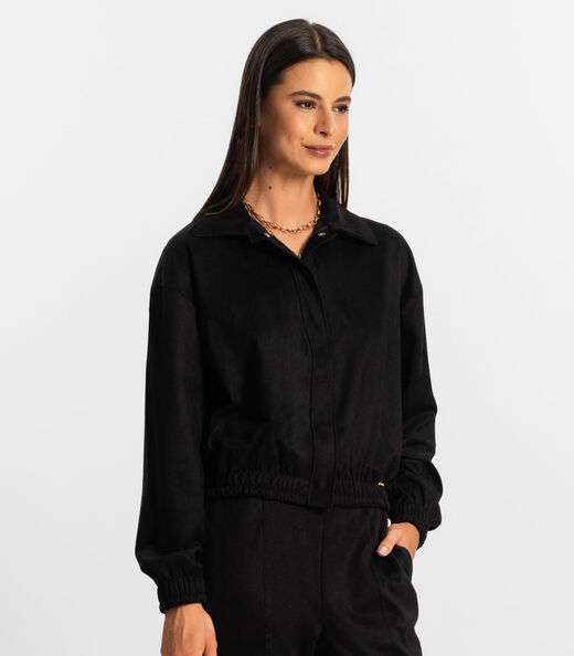 Jaqueta Suede Feminina Rovitex Preto