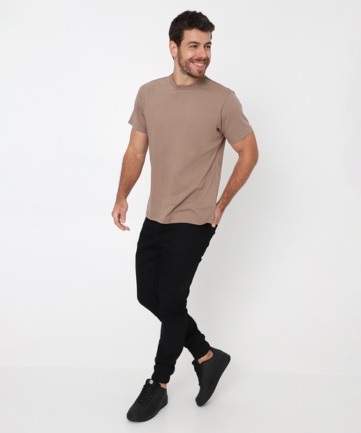Camiseta Masculina Básica Manga Curta MR Bege