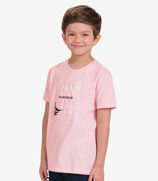 Conjunto Camiseta com Bermuda Menino Trick Nick Rosa