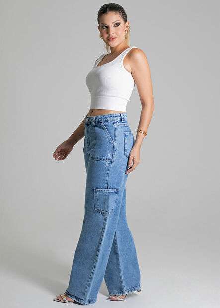 Calça Jeans Sawary Wide Leg - 277636