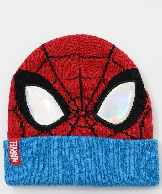 Touca Infantil Tricô Homem Aranha Vermelho Tam 2 a 6