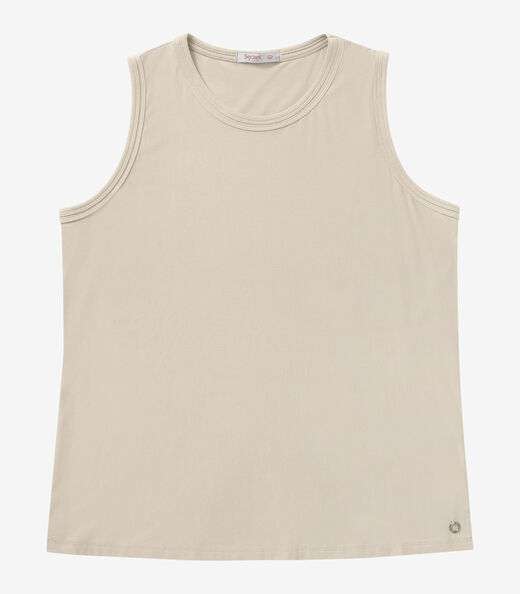 Regata Feminina Plus Size Secret Glam Bege