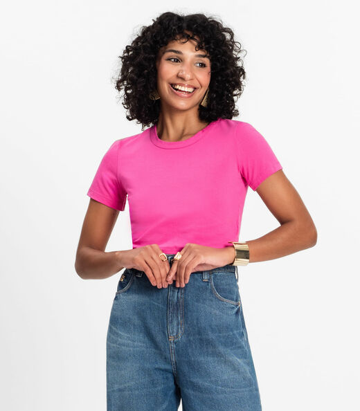 Image_Blusa Básica Feminina Cotton Leve Rovitex Rosa