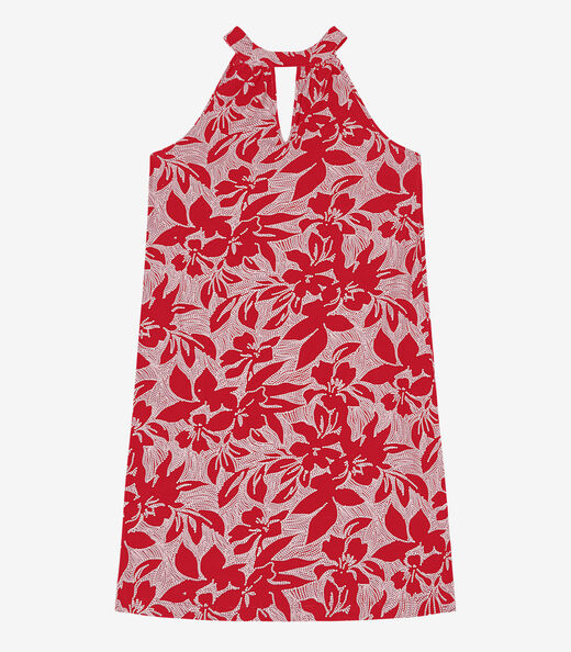 Vestido Curto em Viscotorcion Rovitex Vermelho