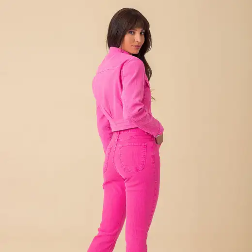 Jaqueta Cropped Veludo Cotelê Feminina Disparate