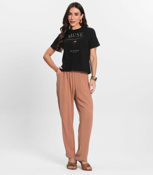 T- Shirt Feminina Manga Curta Endless Preto