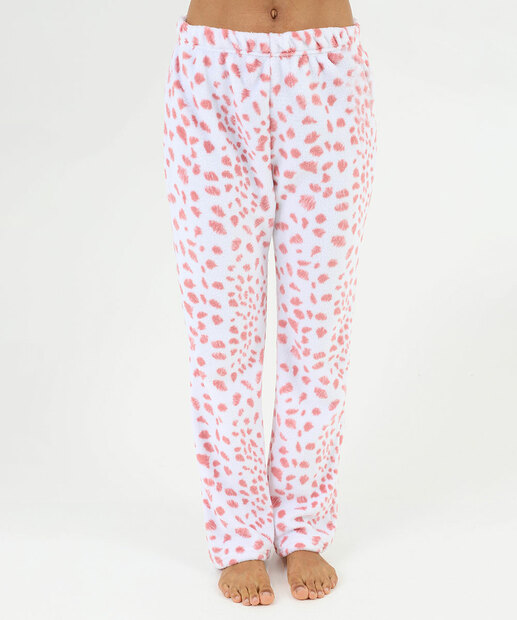 Pijama Feminino Plush Estampa Gato Manga Longa Marisa