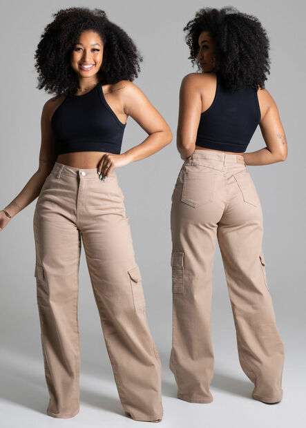 Calça Sarja Sawary Wide Leg - 277775