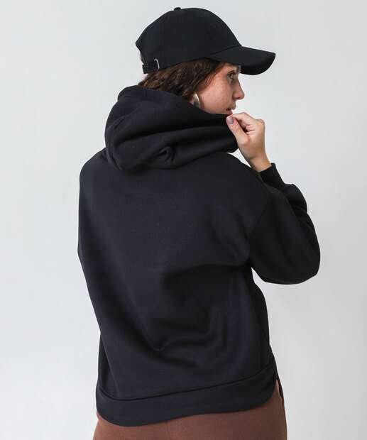 Blusão Feminino Moletom Flanelado Kuromi Preto