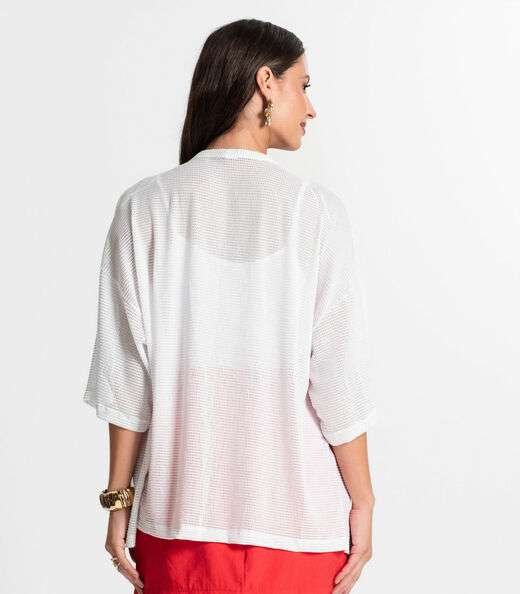 Kimono Feminino Com Brilho Rovitex Branco