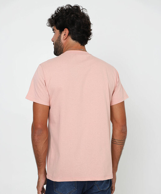 Camiseta Masculina Lisa Manga Curta Marisa Rosa