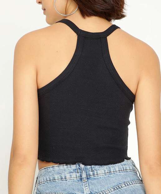 Blusa Cropped Feminina Nadador Textura