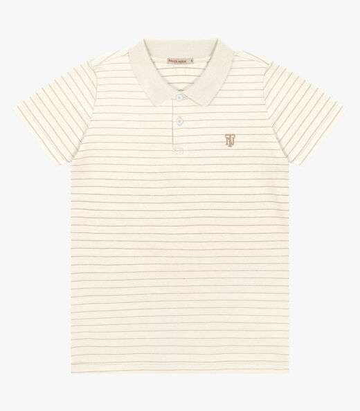 Polo Infantil Masculina Listrada Trick Nick Bege