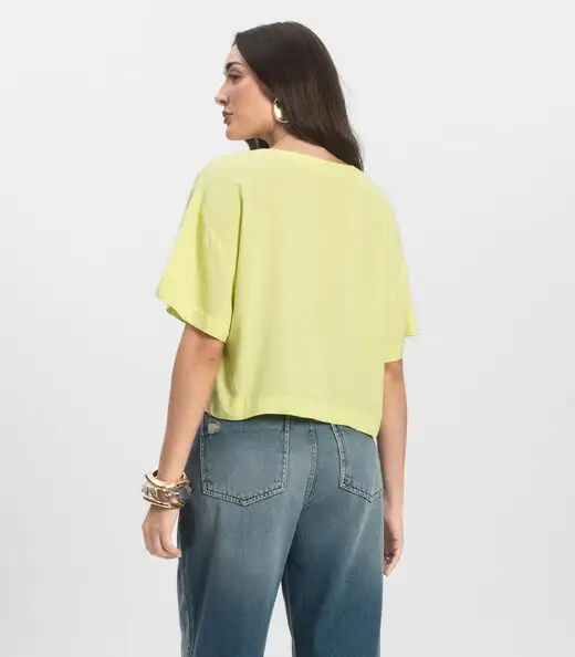 Blusa Feminina Tecido em Viscose Infinita Cor Amarelo