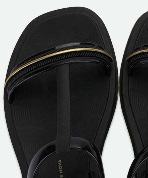 Sandália Feminina Rasteira Glow Ipanema Preto