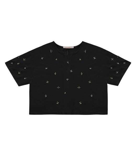 Image_Blusa Feminina Manga Curta Com Strass Endless Preto