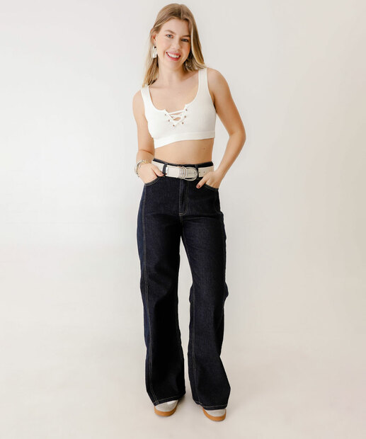 Image_Calça Jeans Wide Leg Amaciada Feminina Marisa Azul 