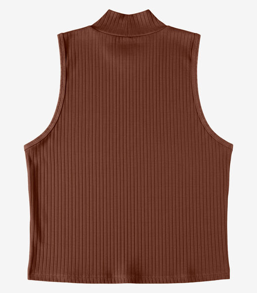 Regata Feminina Ribana Canelada Infinita Cor Marrom