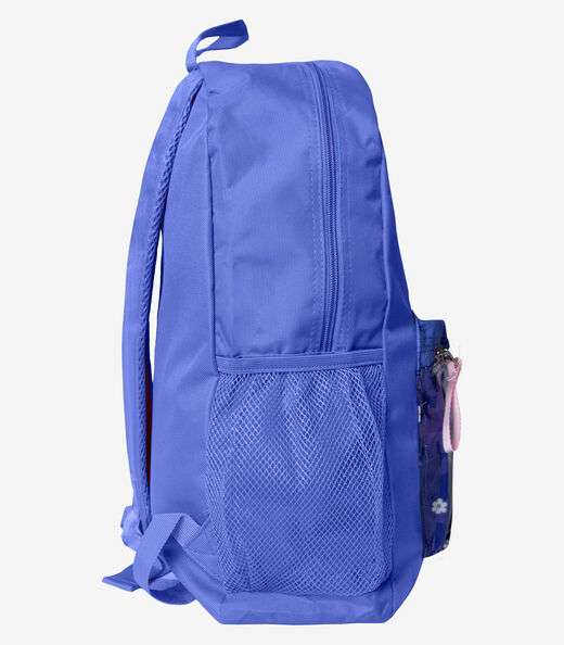 Mochila Escolar Feminina Estampada Flores Clio Azul