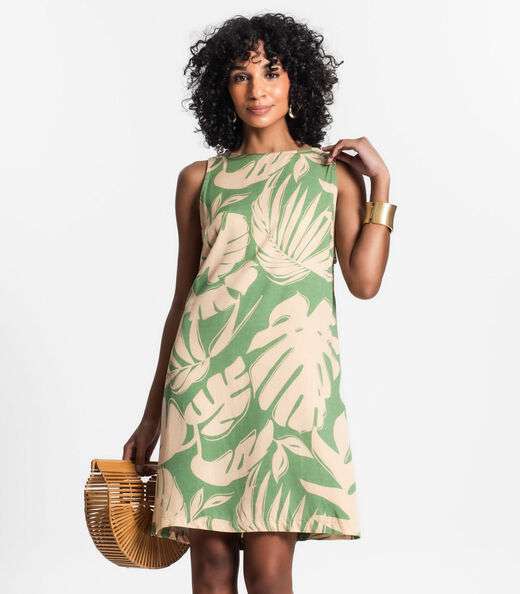 Vestido Feminino Curto De Viscose Select Verde