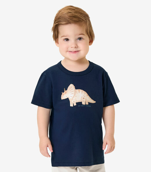 Conjunto Camiseta Com Bermuda Infantil Rovi Kids Azul
