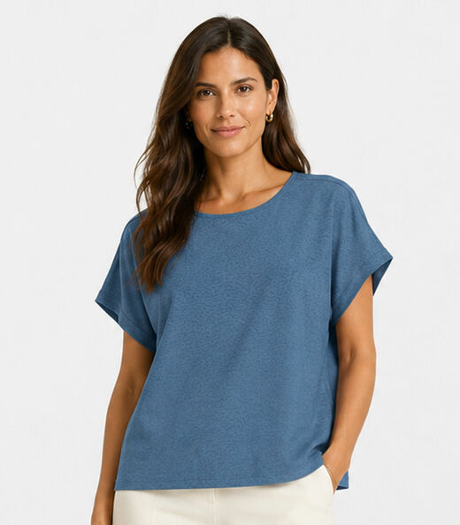 Image_Blusa Feminina Malha Jacquard Vulca Infinita Cor Azul