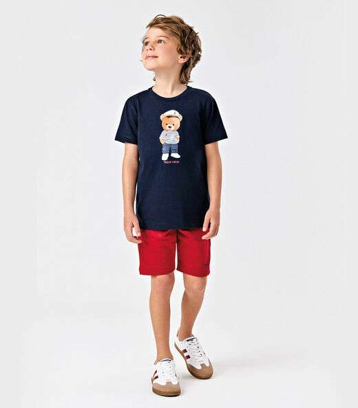 Conjunto Infantil Camiseta Com Bermuda Trick Nick Azul