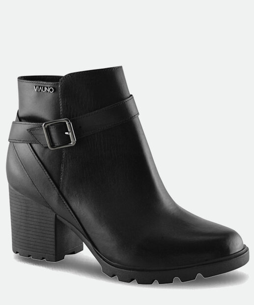 Bota Feminina Cano Curto Salto Grosso Tratorado Via Uno 