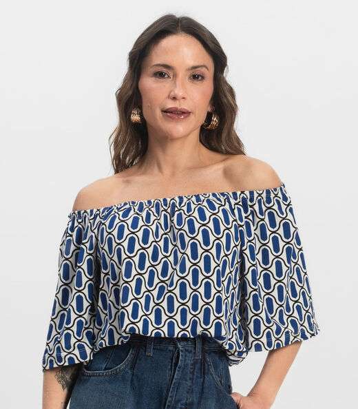 Blusa Feminina Ciganinha Infinita Cor Azul