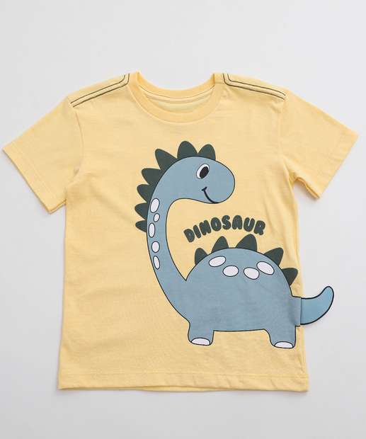 Image_Camiseta Infantil Dinossauro Interativo MR Tam 1 a 3 Amarelo