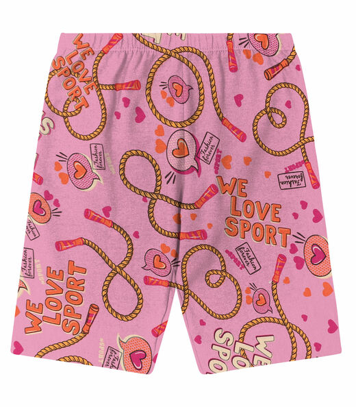 Bermuda Infantil Feminina Sport Rovitex Kids Rosa