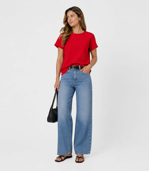 Camisa Feminina Básica Malha Tapirus Infinita Cor Vermelho