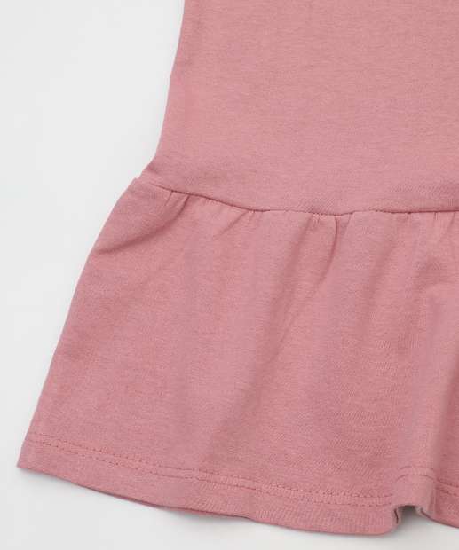 Vestido Infantil Moletinho Babado Marie Disney Tam 1 a 3 Rosa