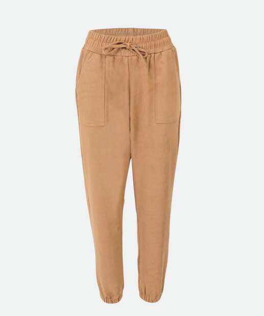 Calça Jogger Feminina Suede Bolsos Marisa