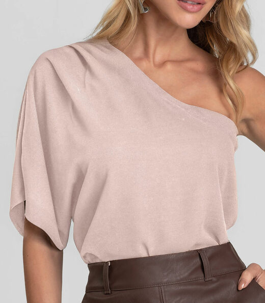 Blusa Feminina Manga Única Dianna Rosa
