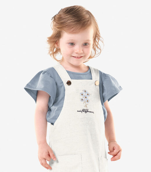 Conjunto Infantil Blusa Com Salopete Trick Nick Bege