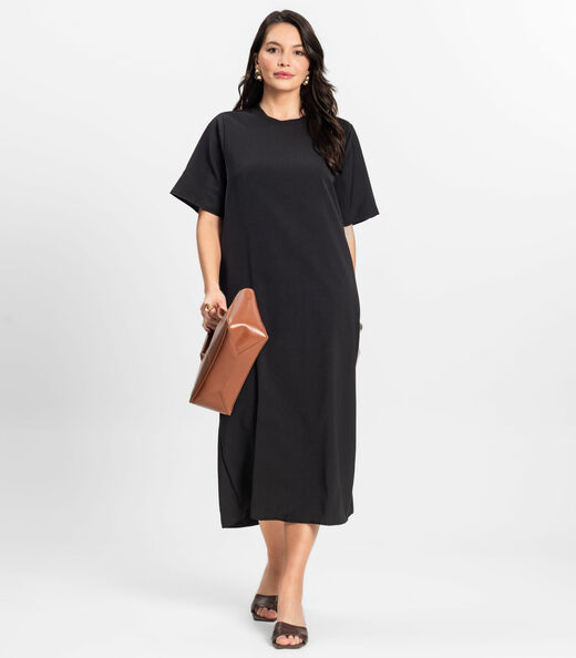 Image_Vestido Feminino Midi em Twill Cey Rovitex Preto