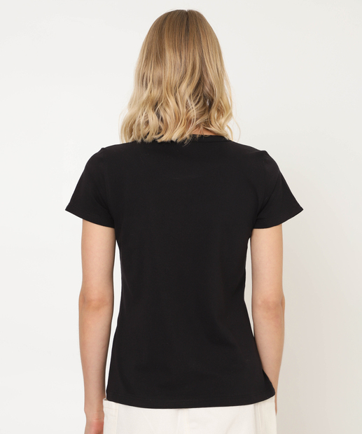 Camiseta Feminina Estampa Borboleta Marisa Preta
