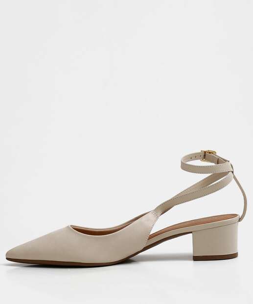Scarpin Feminino Slingback Salto Grosso Bebecê 