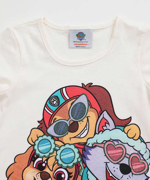 Camiseta Infantil Patrulha Canina Nickelodeon Tam 1 a 3 Off white