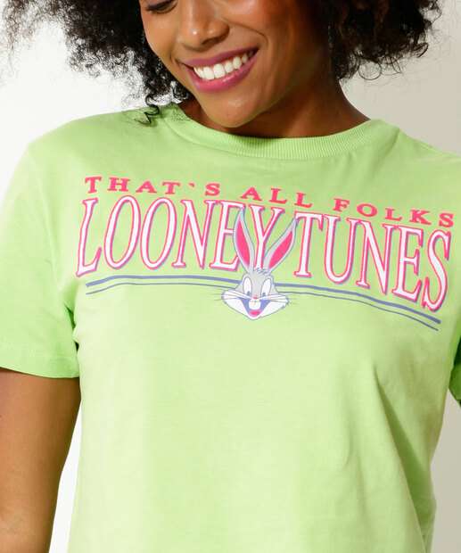 Blusa Feminina Manga Curta Estampa Looney Tunes