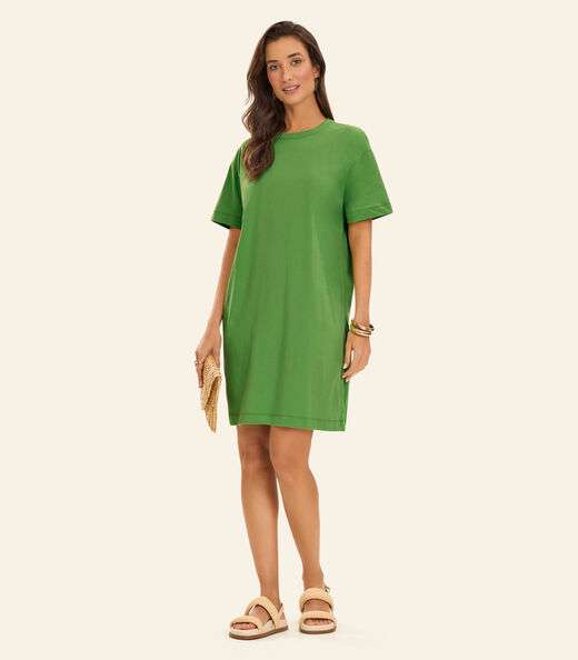 Image_Vestido Básico T-Shirt Feminino Rovitex Verde
