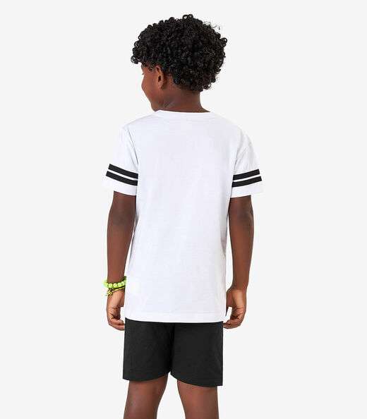 Conjunto Machão c Bermuda em Meia Malha RoviKids Branco