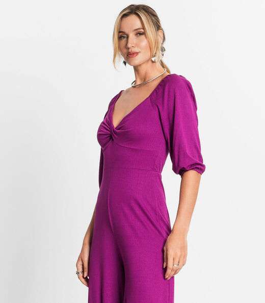 Macacão Feminino Manga 3/4 Endless Roxo